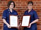 Two ECCH nurses presention their queens nurses awards