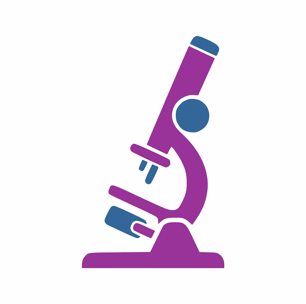 Research and development Logo - microscope graphic