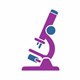 Research and development Logo - microscope graphic